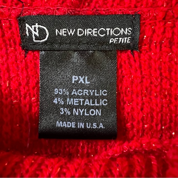ND New Directions Petite Lightweight Red Metallic Sweater Petite Extra Large - Picture 8 of 11